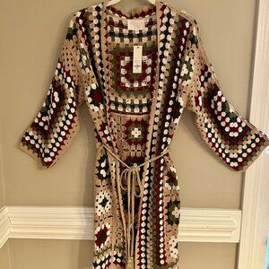 Audrey Parks by Francesca’s Crochet Square Cardigan | S/M | NWT